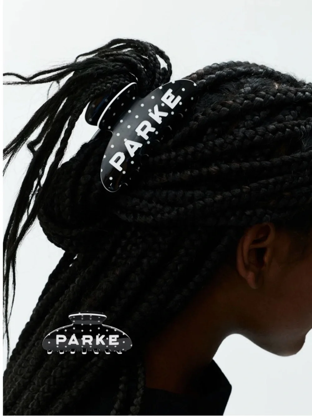 Parker Polka Dot Black Hair Claw Clip